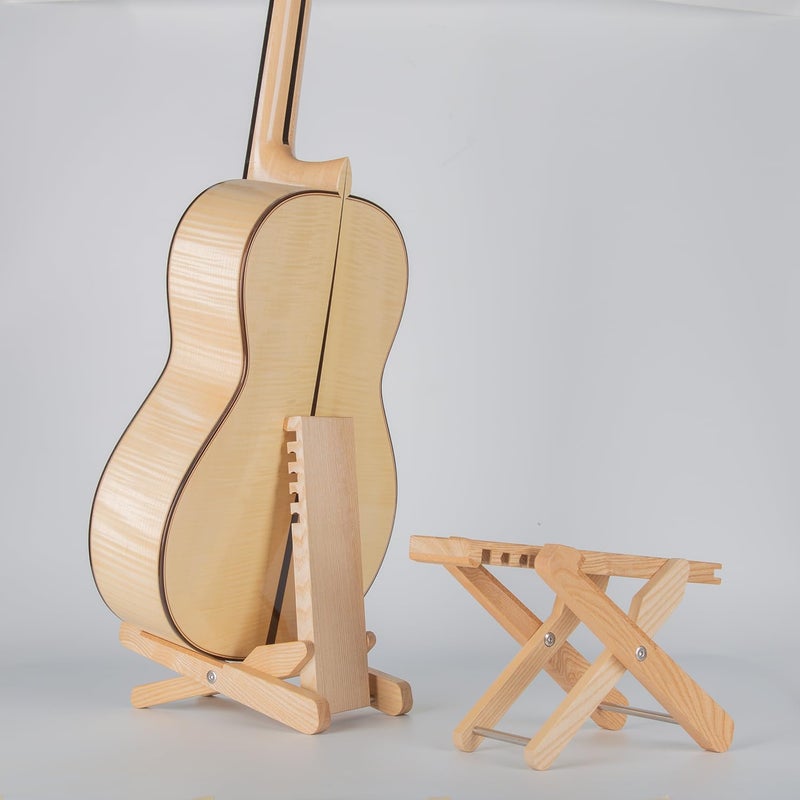 Spike Multifunctional Solid Wood Guitar Footstool Guitar Stand Multifunctional Musical Instrument Accessories Solid Wood Manufacturing Foldable Design (for Classical Guitar) - Image 1
